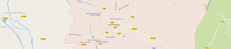 Carte de France autour de Corbigny