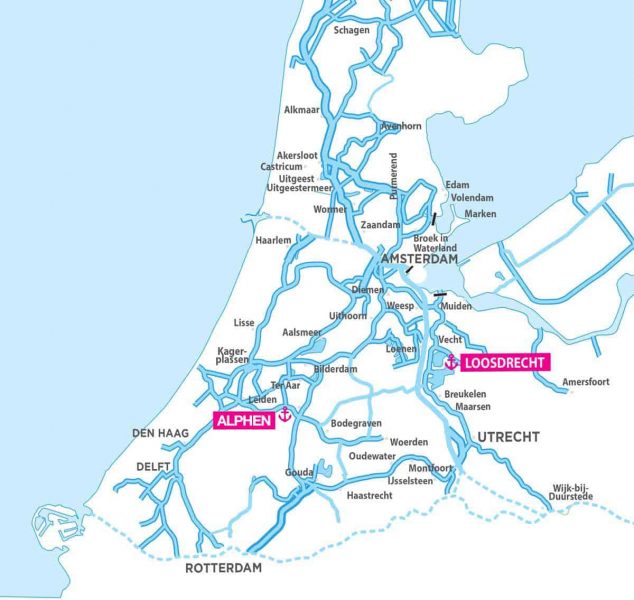 Carte canaux hollande
