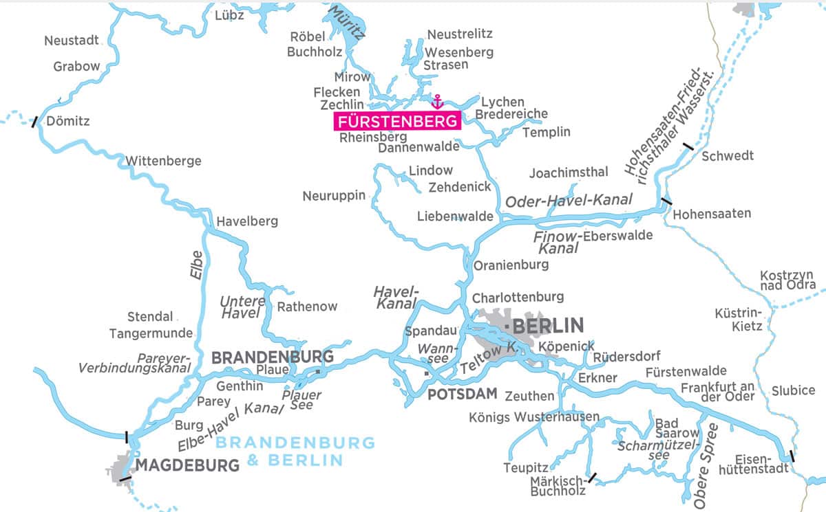 Wasserstraßen Brandenburg Karte