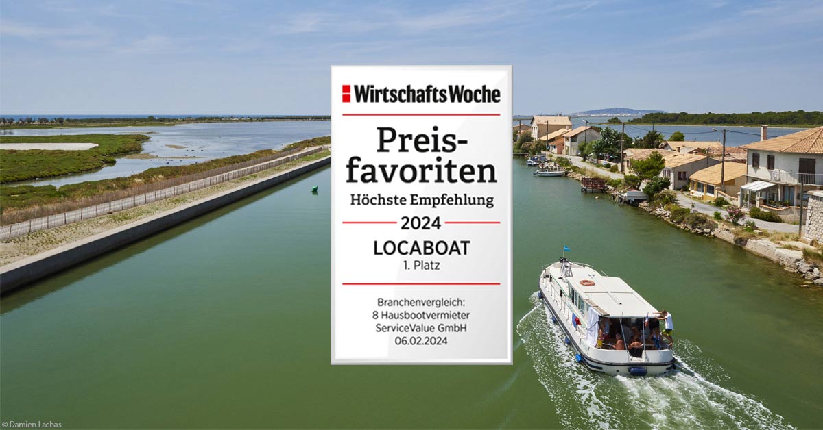 Höchste Empfehlung: Von den Besten Locaboat auch 2024 wieder auf Platz 1 gewählt