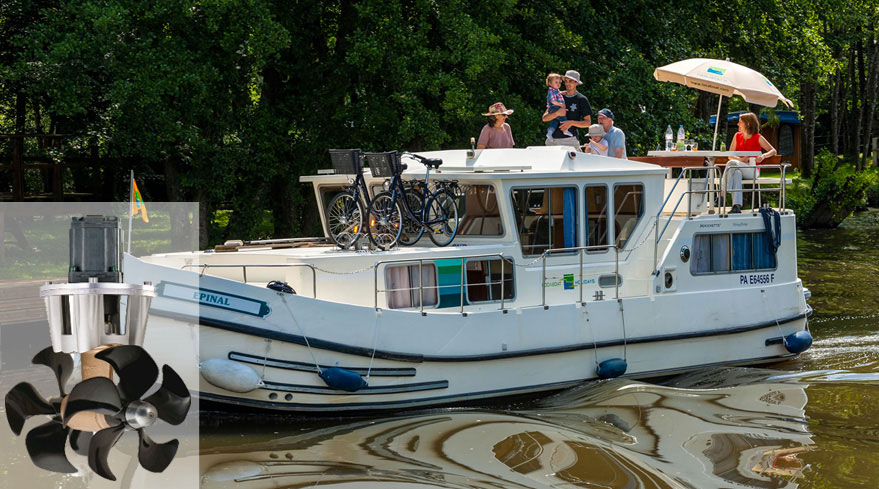 How do you use a bow-thruster on a self-drive boat?