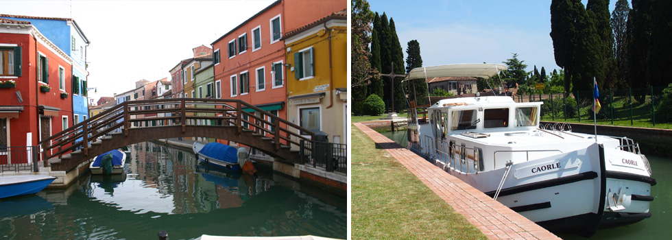 Burano | Hausboot liegt an einer Laguneninsel vor Venedig