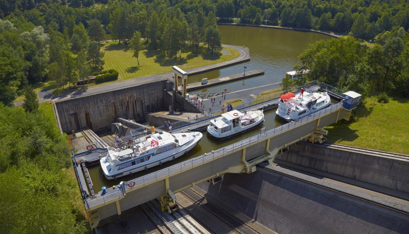 Boat lift of Arzviller, Alsace, celebrates its 50th 